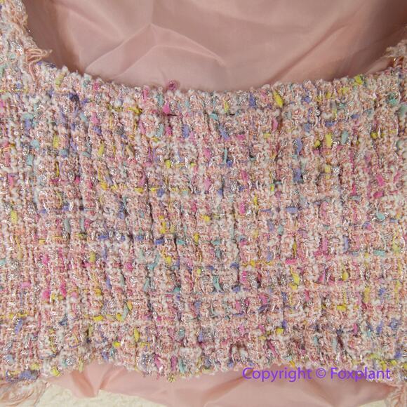 Eloquii tweed cropped top rainbow pink women plus size 16 - Picture 8 of 10